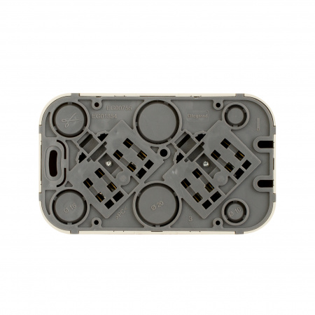 Quteo розетка двойная с заземлением с защитными   шторками - 16 A - 250 В IP 20 - Слоновая кость Legrand/Daccord 782267