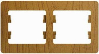 GLOSSA Рамка 2 поста горизонтальная дуб Systeme Electric GSL000502