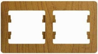 GLOSSA Рамка 2 поста горизонтальная дуб Systeme Electric GSL000502