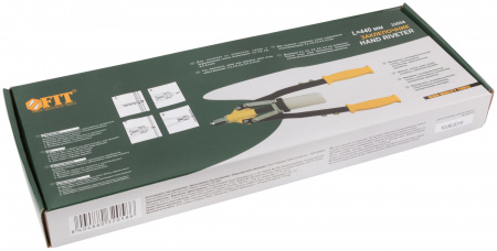 Заклепочник силовой двуручный, пластиковый контейнер 3.2-6.4 мм (440 мм) FIT 32058