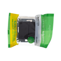 GLOSSA Выключатель двухклавишный схема 5 шоколад в рамку Systeme Electric GSL000851