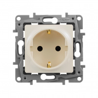 ETIKA Розетка с заземлением со шторками слоновая кость Legrand/Daccord 672322