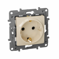 ETIKA Розетка с заземлением со шторками слоновая кость Legrand/Daccord 672322