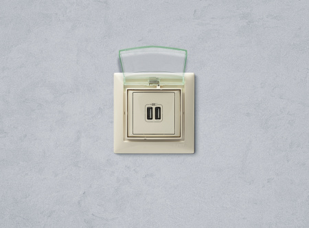 VALENA Розетка двойная USB слоновая кость Legrand/Daccord 774170