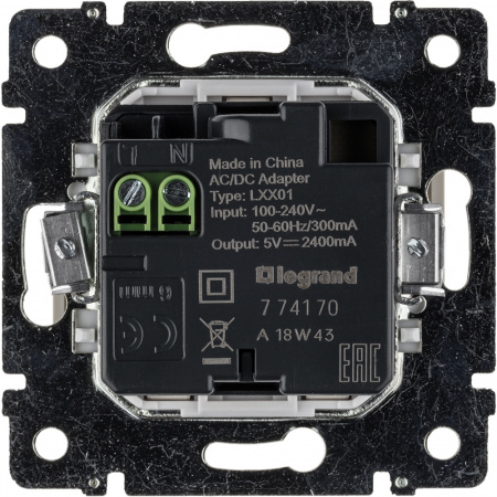 VALENA Розетка двойная USB слоновая кость Legrand/Daccord 774170