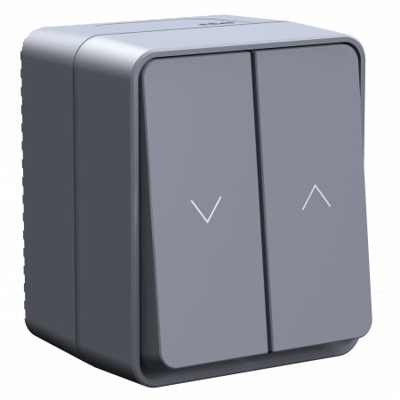 ATLASDESIGN PROFI IP54 2-клавишный ВЫКЛЮЧАТЕЛЬ ДЛЯ ЖАЛЮЗИ, 2хсх.4, АНТРАЦИТ Systeme Electric ATN544019