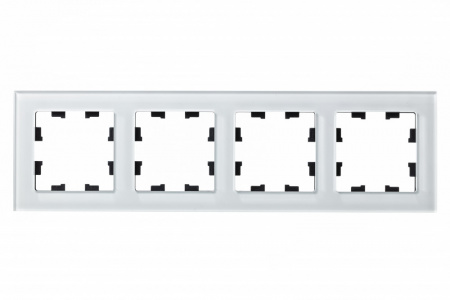 Рамка четырехпостовая ATLASDESIGN NATURE, СТЕКЛО БЕЛЫЙ Systeme Electric ATN320104
