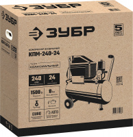 Компрессор воздушный, 240 л/мин, 24 л, 1500 Вт ЗУБР КПМ-240-24