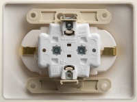 GLOSSA Розетка двойная с заземлением перламутр в сборе Systeme Electric GSL000624
