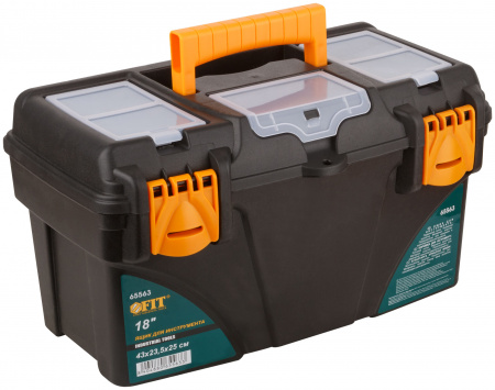 Ящик для инструмента пластиковый 18'' (43 х 23 х 25 см) FIT РОС 65563