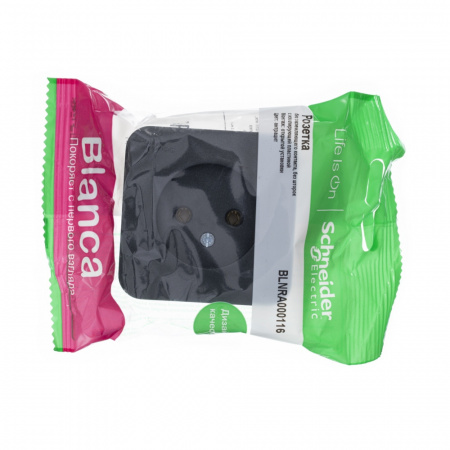 BLANCA Розетка наружная без заземления без шторок с изолирующей пластиной, 16А, 250В, антрацит Systeme Electric BLNRA000116