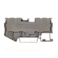 Клемма проходная , зажим push-in, 4 точки подключения, 2.5 кв.мм, серая DKC VPR-2.5-QUATTRO-GY