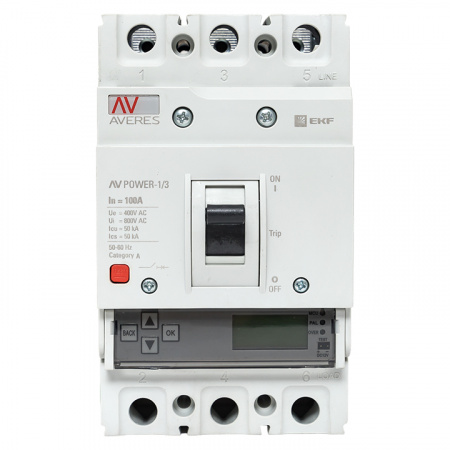 Выключатель автоматический AV POWER-1/3 100А 50кА ETU6.0 EKF mccb-13-100-6.0-av