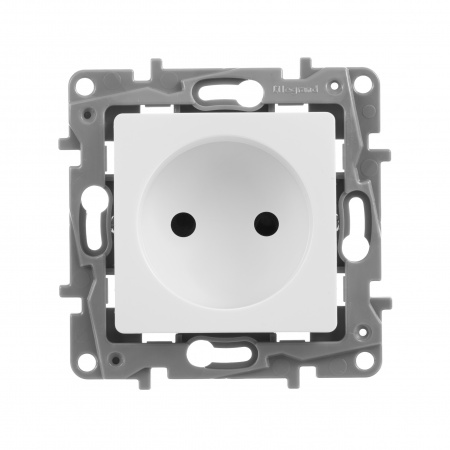ETIKA Розетка без заземления со шторками белая винтовые зажимы Legrand/Daccord 672234