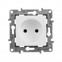 ETIKA Розетка без заземления со шторками белая винтовые зажимы Legrand/Daccord 672234