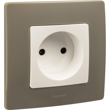 ETIKA Розетка без заземления со шторками белая винтовые зажимы Legrand/Daccord 672234