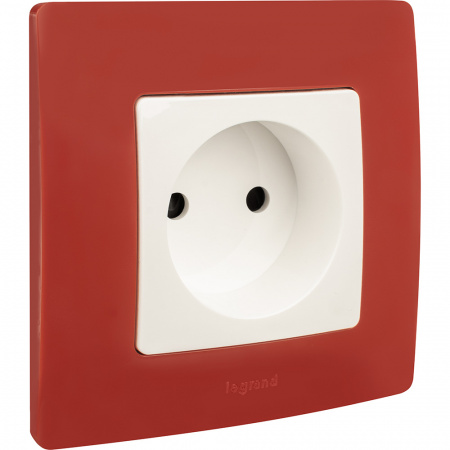 ETIKA Розетка без заземления со шторками белая винтовые зажимы Legrand/Daccord 672234