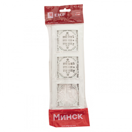 ERM-G-303-10 Рамка Минск 3-местная горизонтальная белая EKF 