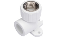 Водорозетка комбинированная 25х1/2' ВР полипропиленовая PPR белая с креплением Политэк 9400082512