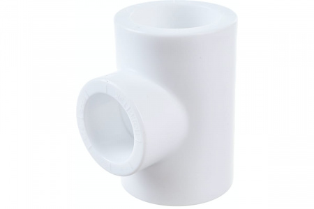 Тройник полипропиленовый PPR переходной 32х25х32мм белый Политэк 9300322532