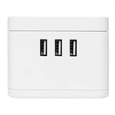 UBA-CUB-3-WC Удлинитель Куб 2 гнезда 3USB 2.4А+зарядное        устройство 1.3 метра 1мм2 EKF 