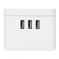 Удлинитель Куб 2 гнезда 3USB 2.4А+зарядное        устройство 1.3 метра 1мм2 EKF UBA-CUB-3-WC