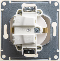 GLOSSA Розетка с заземлением со шторками перламутр в рамку Systeme Electric GSL000645