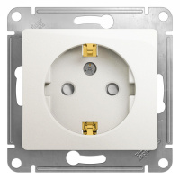 GLOSSA Розетка с заземлением со шторками перламутр в рамку Systeme Electric GSL000645