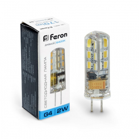 LB-420 25859 Лампа светодиодная LED 2вт 12в G4 дневной капсульная FERON 