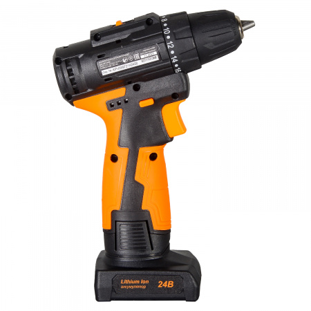 72/14/24 Дрель-шуруповерт аккумуляторная ДА-24Л-2К/Б (2.0 А/ч) (бесщеточный двигатель) Вихрь 