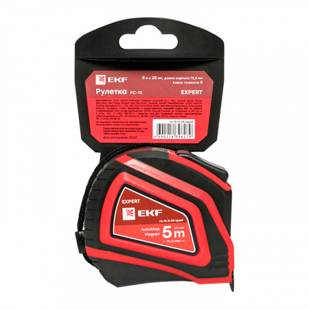 rs-10-5-25-quad Рулетка измерительная РС-10 (5 м х 25 мм) Autostop EKF 