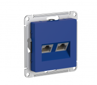 ATLASDESIGN РОЗЕТКА двойная компьютерная RJ45+RJ45, кат.5E, механизм, АКВАМАРИН Systeme Electric ATN001185