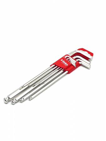 36500911 Набор ключей Г-образных шестигранных удлиненных с шаровым окончанием 9шт HEX 1.5-10.0 Felo 