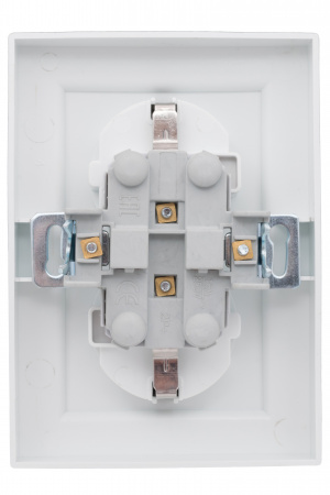 ERR16-128-100 Розетка Минск 2-местная СП с заземлением 16А белая защитные шторки EKF 