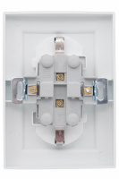 Розетка Минск 2-местная СП с заземлением 16А белая защитные шторки EKF ERR16-128-100