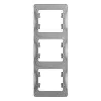 GLOSSA Рамка 3 поста вертикальная алюминий Systeme Electric GSL000307