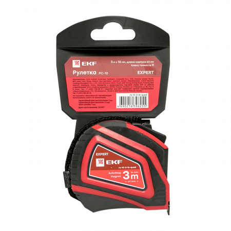 Рулетка измерительная РС-10 (3 м х 16 мм) Autostop EKF rs-10-3-16-quad