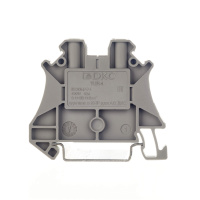 Клемма проходная , винтовой зажим, 2 точки подключения, 4 кв.мм, серая DKC TUR-4