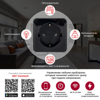 Умная розетка Сonnect PRO Wi-Fi черная EKF RCS-2-WF