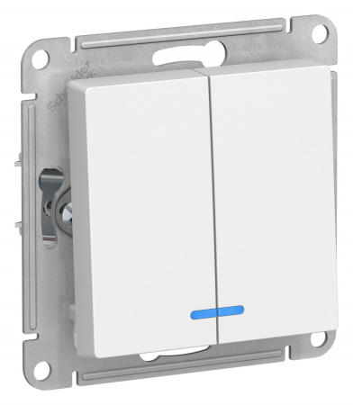 ATLASDESIGN 2-клавишный ВЫКЛЮЧАТЕЛЬ с подсветкой, сх.5а, 10АХ, механизм, ЛОТОС Systeme Electric ATN001353