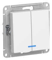 ATLASDESIGN 2-клавишный ВЫКЛЮЧАТЕЛЬ с подсветкой, сх.5а, 10АХ, механизм, ЛОТОС Systeme Electric ATN001353