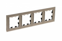 Рамка четырехпостовая ATLASDESIGN NATURE, СТЕКЛО ШАМПАНЬ Systeme Electric ATN320504