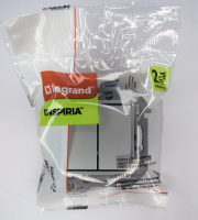 Переключатель модульный двухклавишный с подсветкой- INSPIRIA - 10 AX - 250 В~ - алюминий Legrand/Daccord 673667