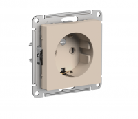 ATLASDESIGN РОЗЕТКА с заземлением со шторками, 16А, механизм, ПЕСОЧНЫЙ Systeme Electric ATN001245