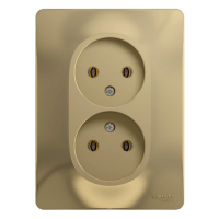 GLOSSA Розетка двойная без заземления в сборе титан Systeme Electric GSL000420