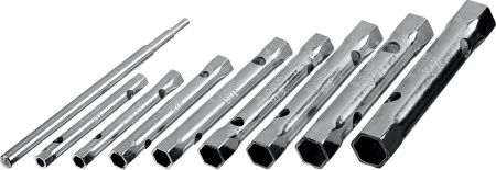 Набор ''Мастер'': Ключи торцовые, трубчатые двухсторонние, 6-22мм, с воротком, 9шт ЗУБР 27162-H9