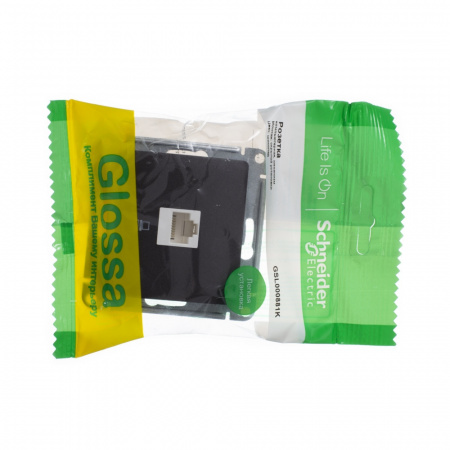 GLOSSA Розетка компьютерная RJ45 категория 5E шоколад в рамку Systeme Electric GSL000881K