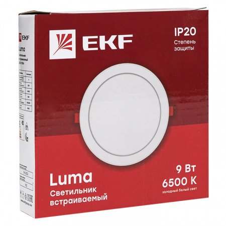 DLL-1006-9-6500 Светильник встраиваемый светодиодный ДВО 1006 9Вт 6500K IP20 Basic EKF 