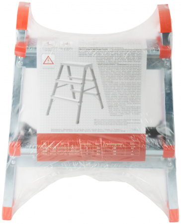 65391 Лестница-стремянка стальная двусторонняя, 2 ступени, Н=45.5 см, вес 2.7 кг КУРС РОС 