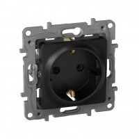 ETIKA Розетка 2К+З немецкий стандарт винтовые зажимы 16 А 250 В антрацит Legrand/Daccord 672621